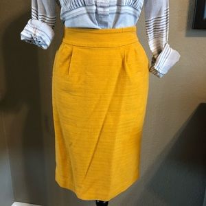 Mustard yellow pencil skirt